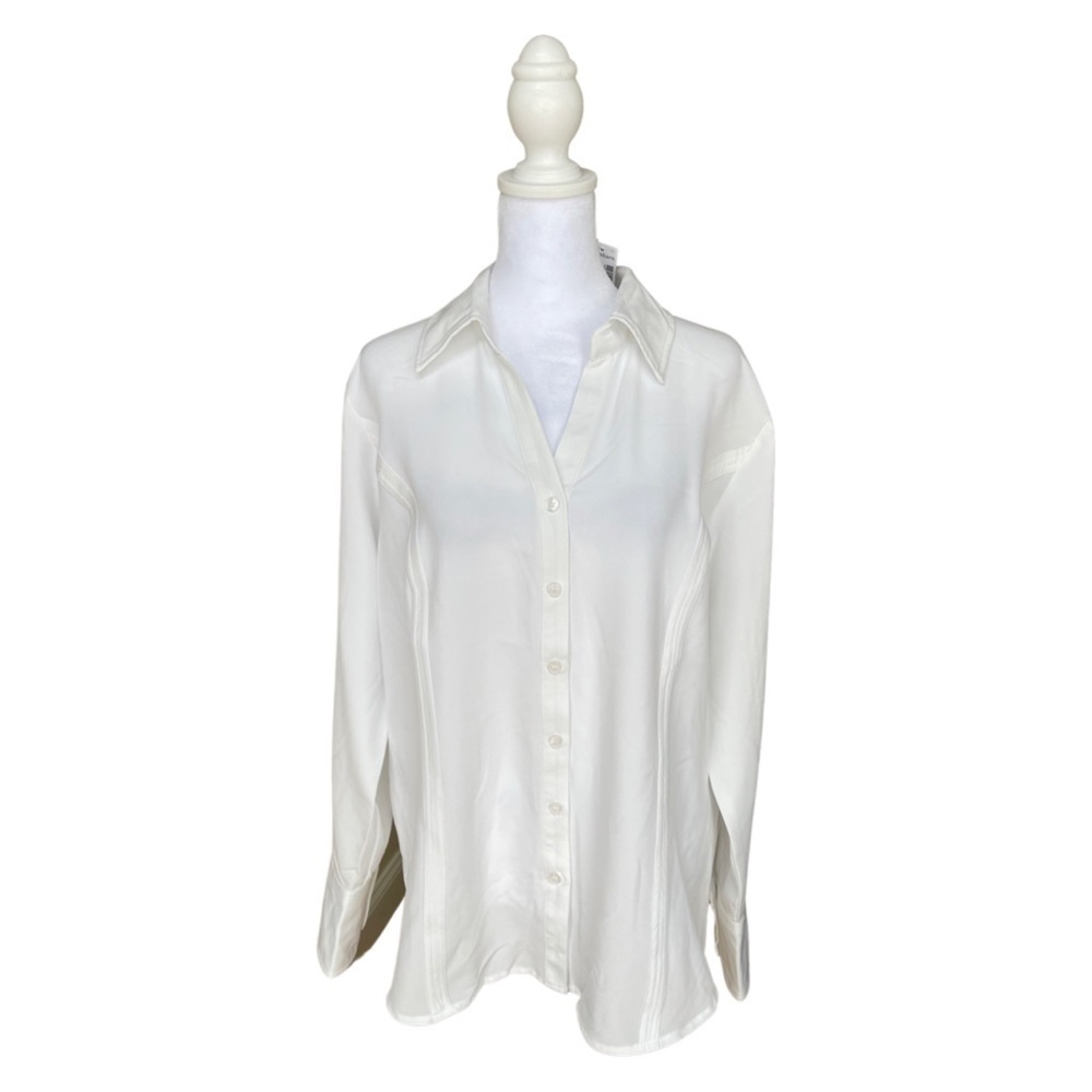 NWT Roz & Ali Women’s Career White Button Down Size XL